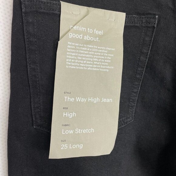 Everlane The Way High Straight Leg Organic Cotton Jean Coal Black Tall 25 - Picture 6 of 9